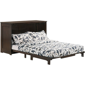 Open view of Orion Chocolate Full Cabinet Bed