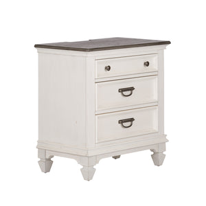 Front left view of Allyson Park White Nightstand