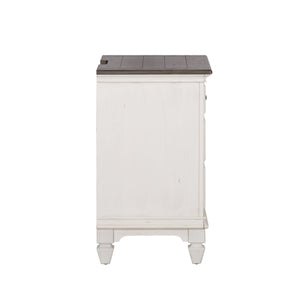 Side view of Allyson Park White Nightstand