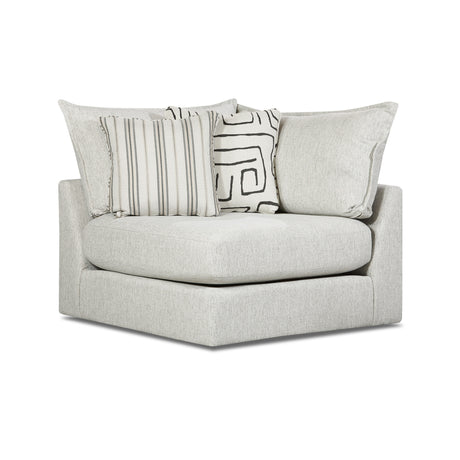 Front right view of Pewter Floza Corner Chair