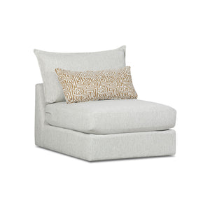 Front right view of Floza Pewter Armless Chair
