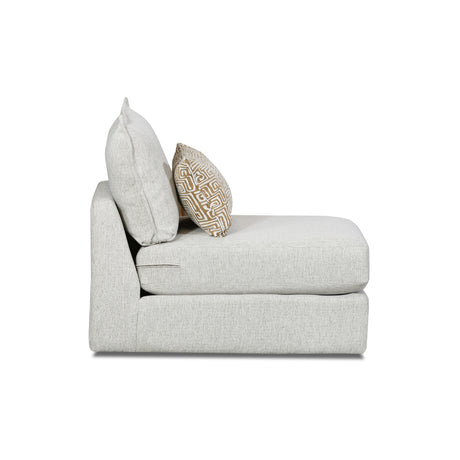 Side view of Floza Pewter Armless Chair