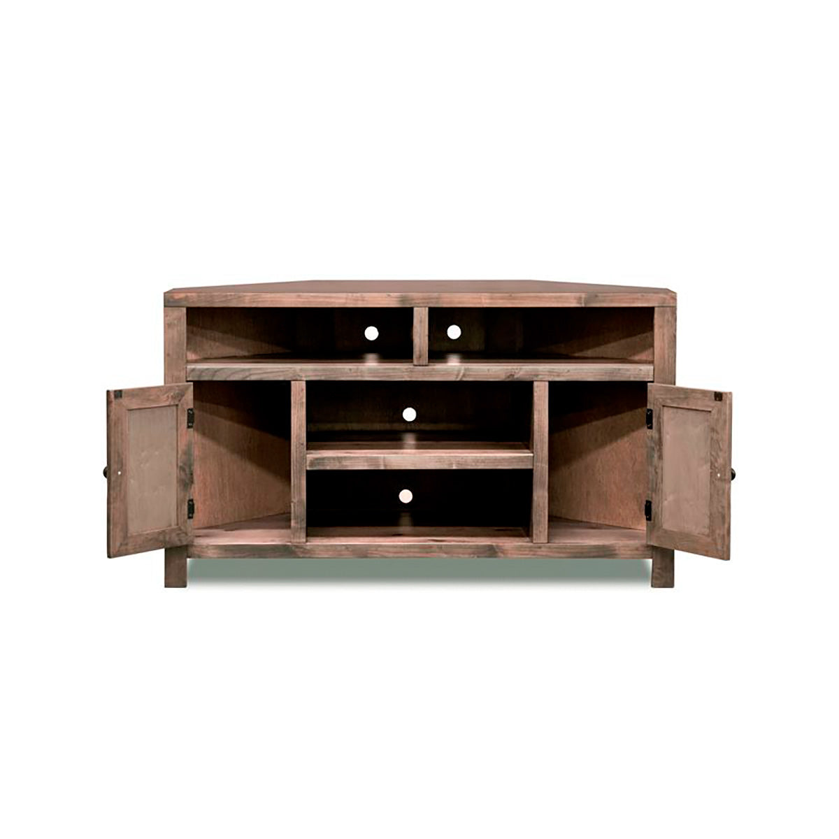 Open view of Joshua Creek Barnwood Corner Console