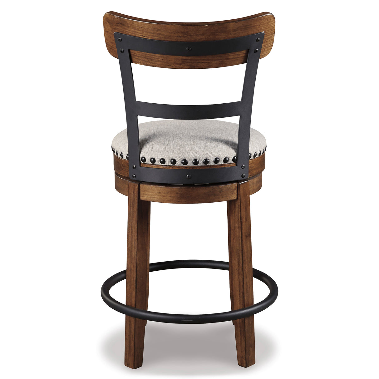Back view of Valebeck Brown Swivel Counter Stool