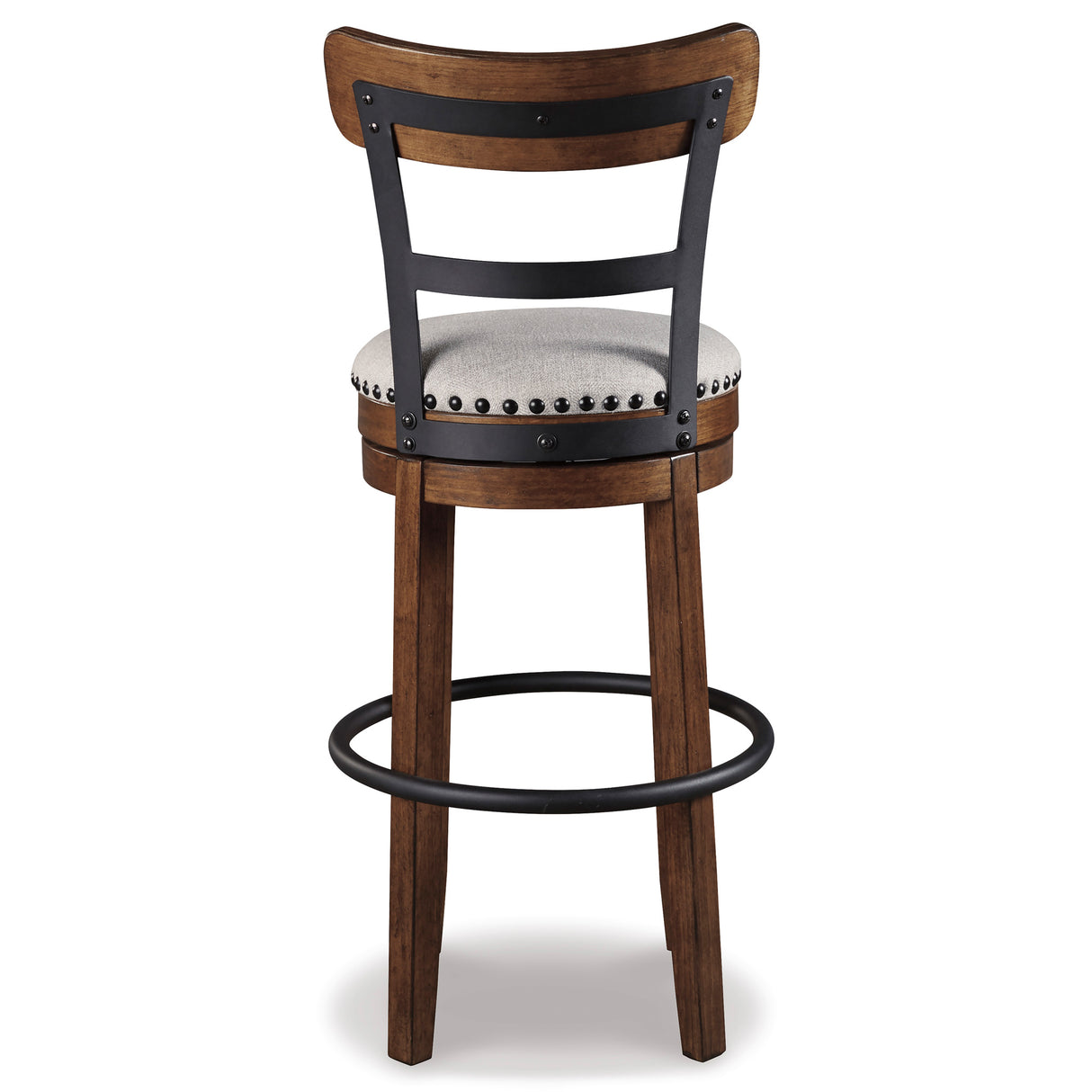 Back view of Valebeck Brown Swivel Bar Stool