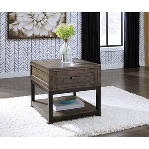 A room setting featuring Johurst Brown End Table