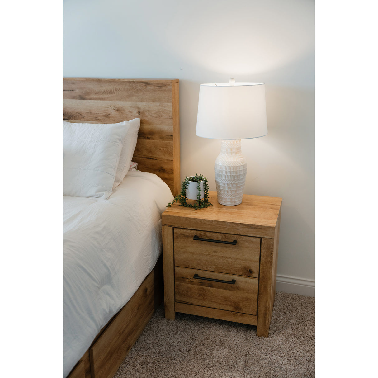 Room setting 9 featuring Hyanna Tan Nightstand