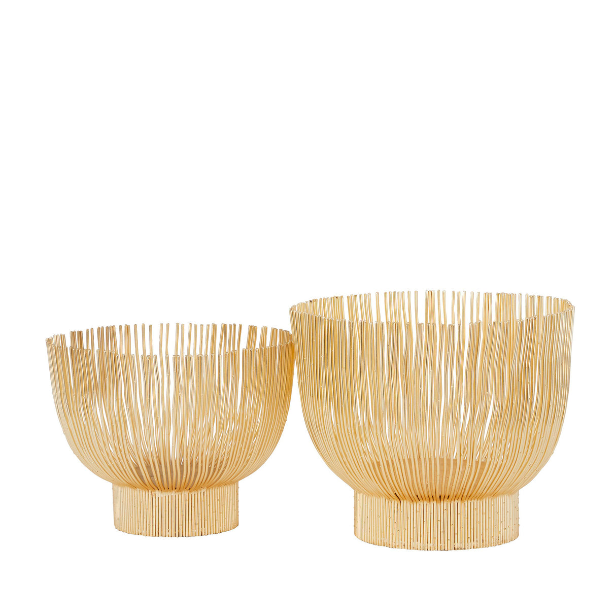 Back view of Elevated Chic Gold Set of 2 Metal Bowls