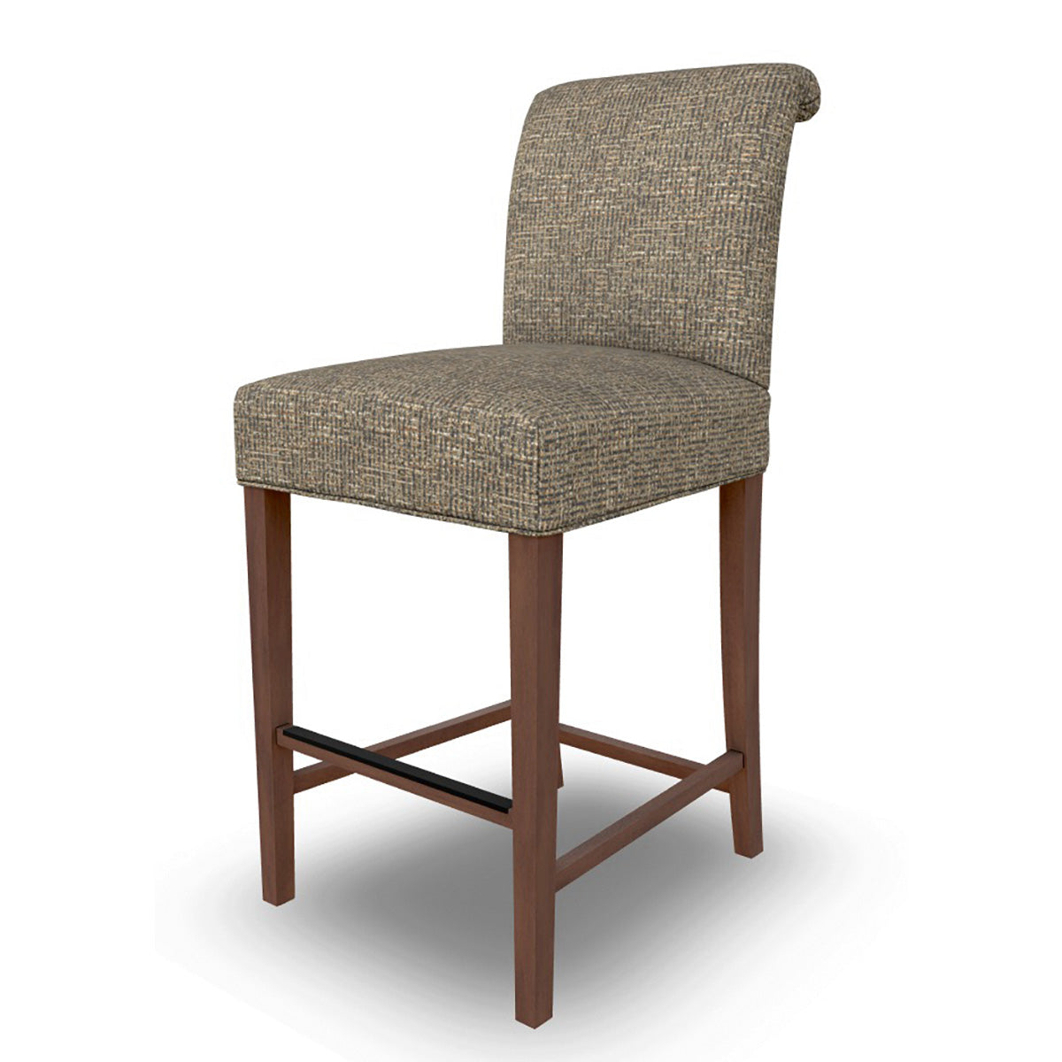 Front left view of Sebra Pepper Gray Counter Stool