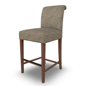 Front left view of Sebra Pepper Gray Counter Stool