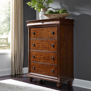 A room setting featuring Rustic Traditions Rustic Cherry Chest