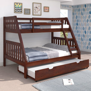 A room setting featuring Jordan Chocolate Twin Trundle Unit