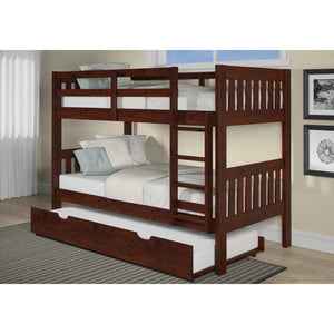 Jordan Chocolate Twin Over Twin Bunk Bed With Trundle QK1081316