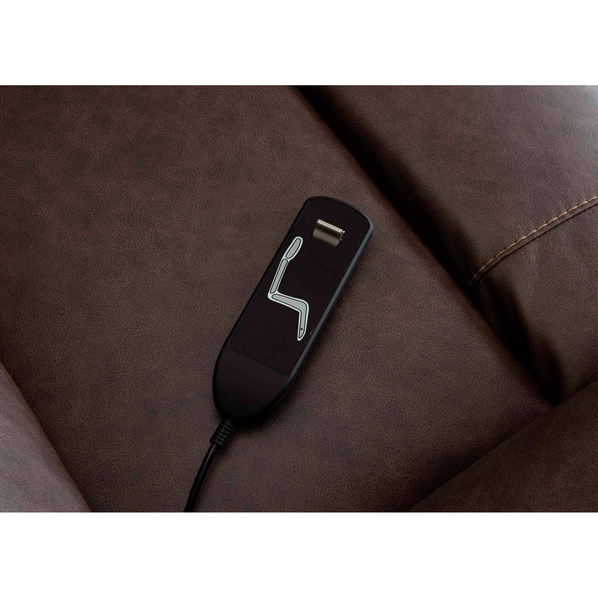 Detail view of Shale Taupe Lift Chair Recliner