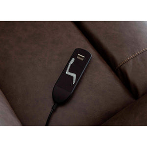 Detail view of Shale Taupe Lift Chair Recliner