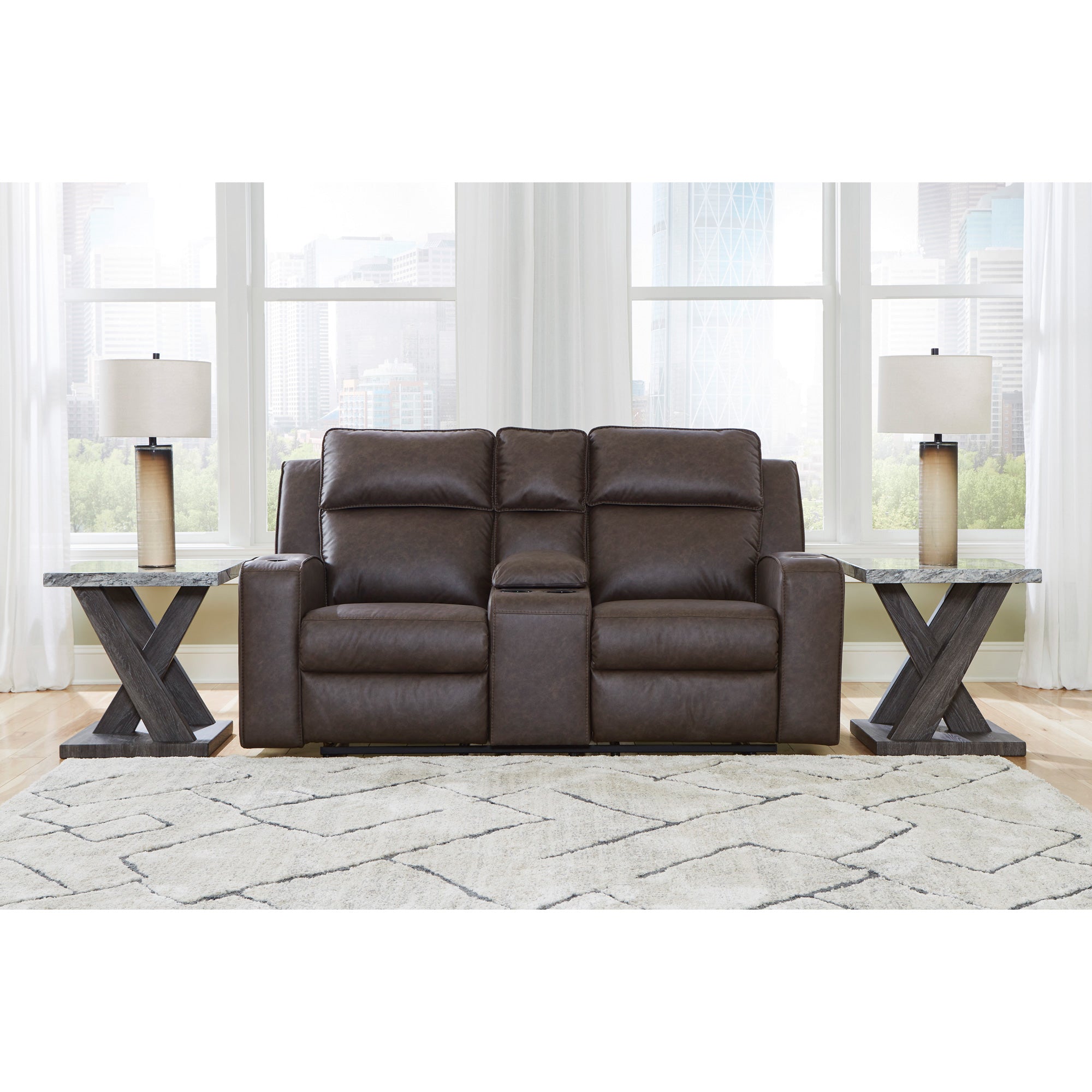 Lavenhorne Reclining Console Loveseat – Slumberland