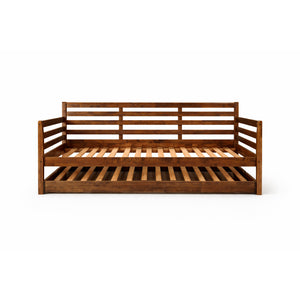Boho Rustic Walnut Daybed with Pop Up Trundle QK1084364