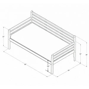 Detail view of Boho White Daybed with Pop Up Trundle