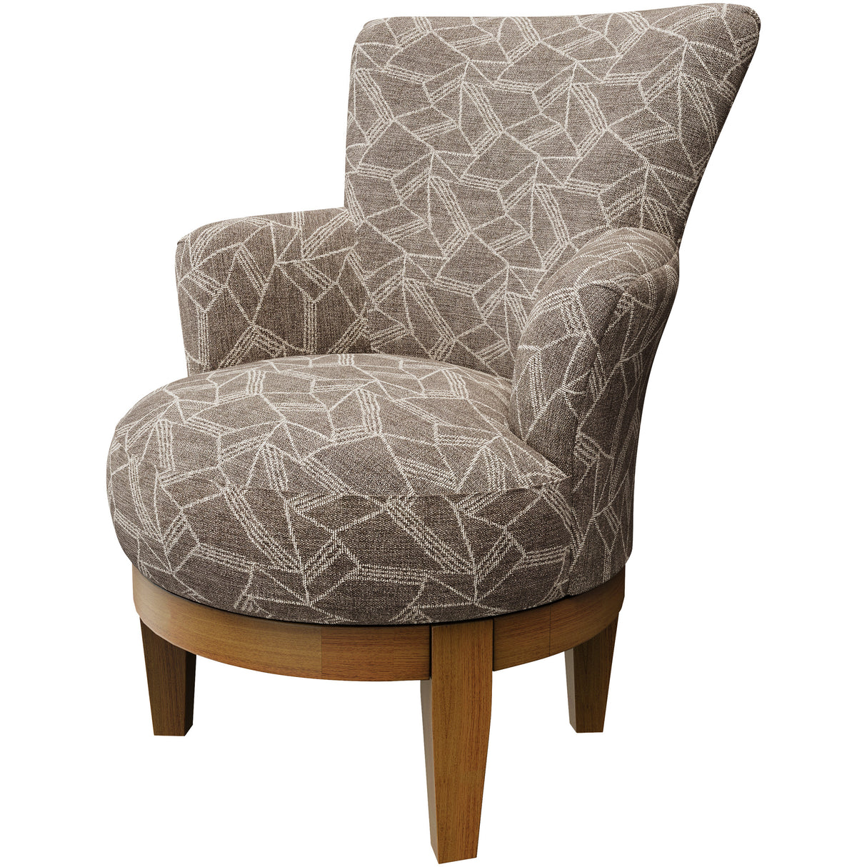 Front right view of Justine Coffee Swivel Chair