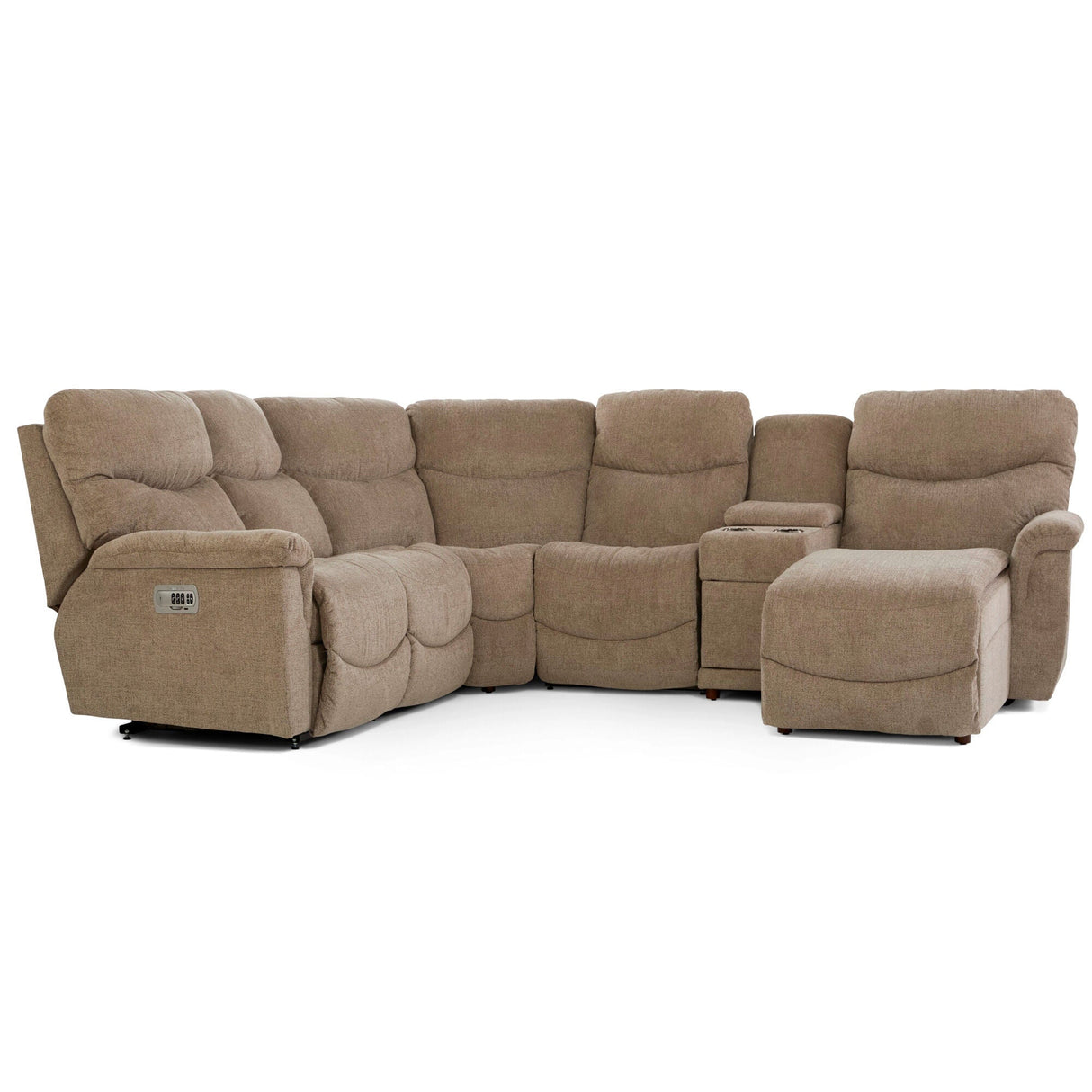 James 5 Piece Tri-Power Right Chaise Reclining Sectional