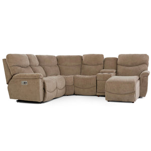 James 5 Piece Tri-Power Right Chaise Reclining Sectional