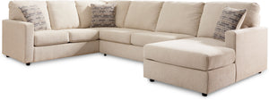 Front right view of Edenfield Linen Right Chaise Sectional