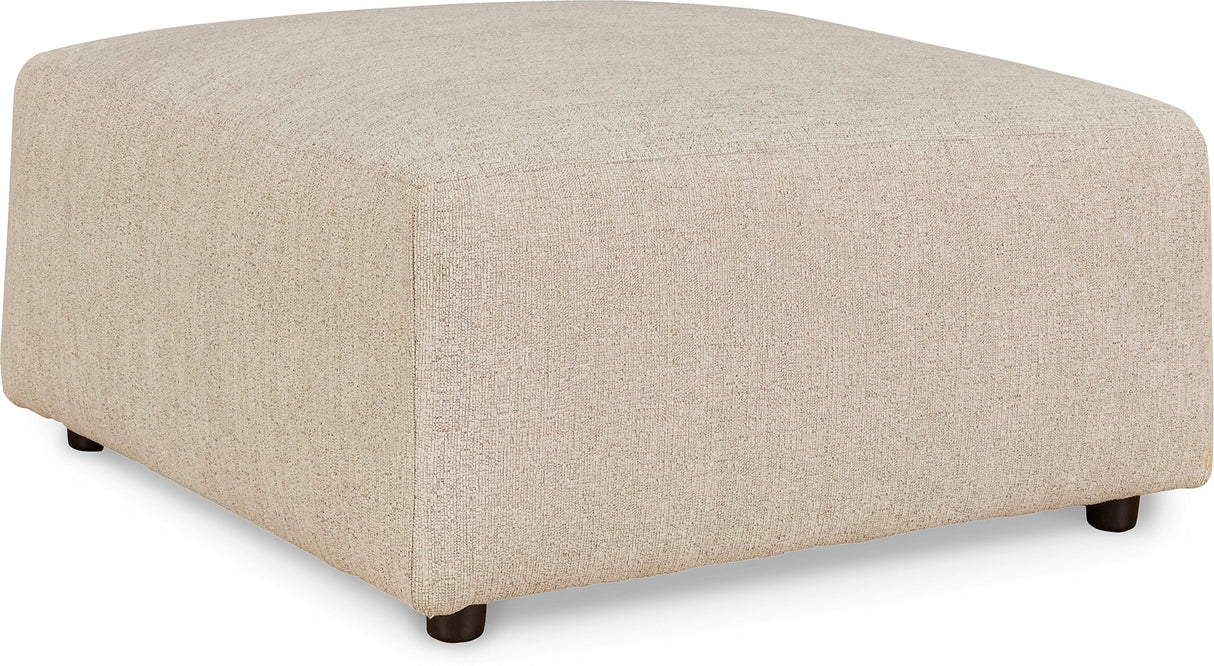 Front right view of Edenfield Linen Oversized Accent Ottoman