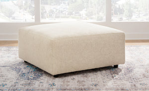 A room setting featuring Edenfield Linen Oversized Accent Ottoman