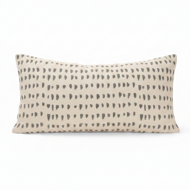 Ink Dot Gray Down Filled Lumbar Pillow QK1085701