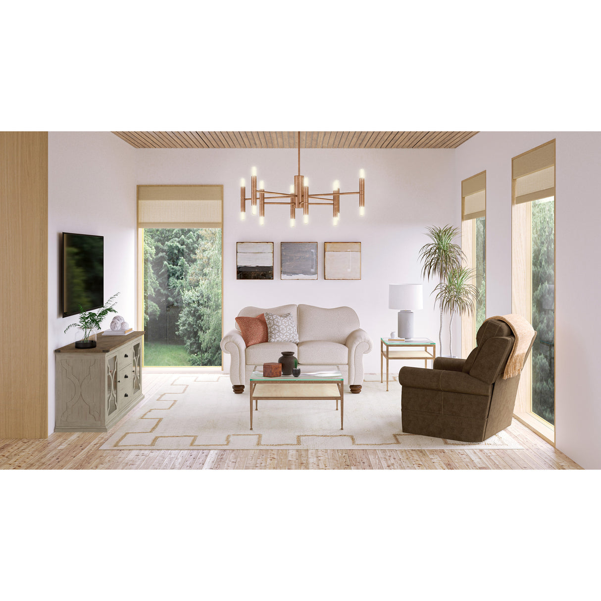 Room setting 2 featuring Stewart Amber Brown Lift Recliner