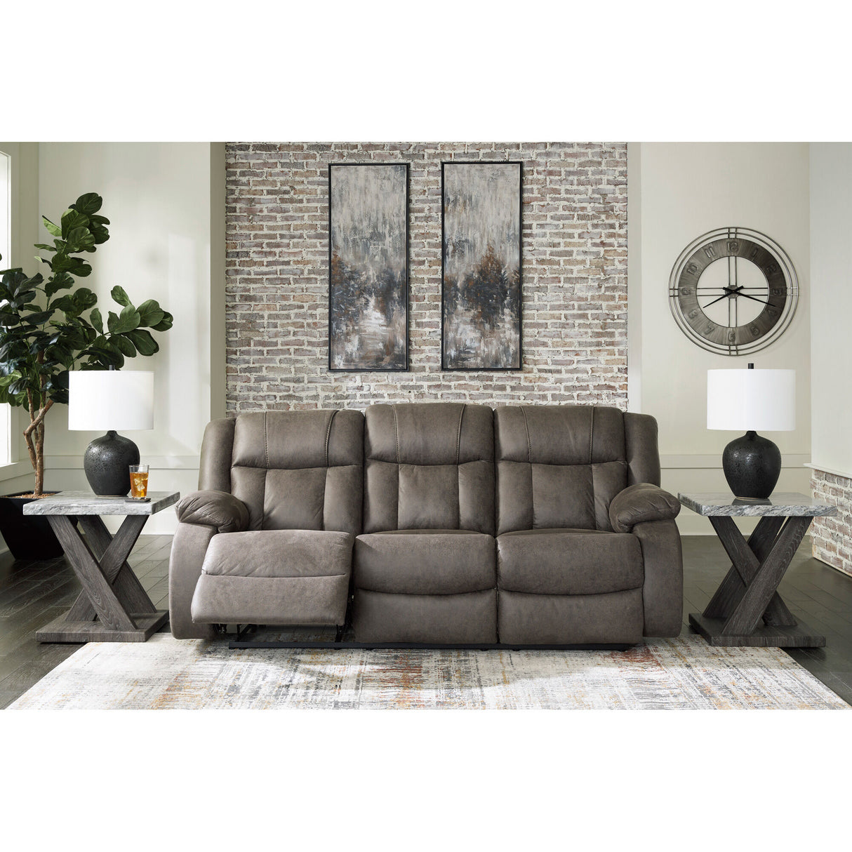 First Base Reclining Sofa - QK1086601_ASHL_LF1_RM