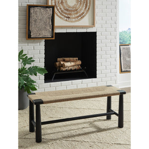 A room setting featuring Acerman Black Accent Bench