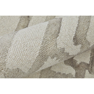 Detail image of Lorrain Gray 8x11 Rug with overlay of product dimensions