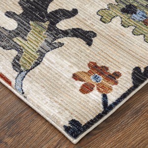 Front left view of Melrose Ivory 9x13 Rug