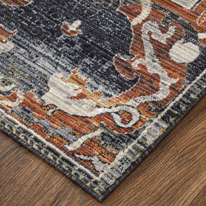 Front left view of Melrose Gray 5x8 Rug