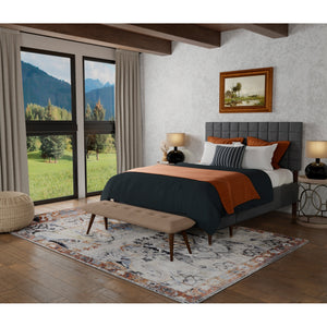A room setting featuring Melrose Gray 5x8 Rug