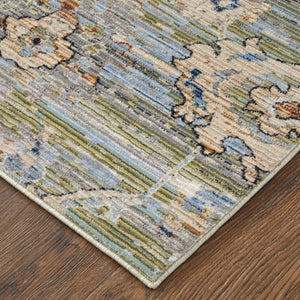 Front left view of Melrose Green 8x10 Rug