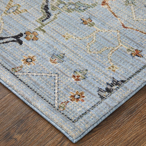 Front left view of Melrose Blue 8x10 Rug