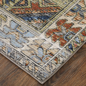 Front left view of Melrose Dark Ivory 5x8 Rug