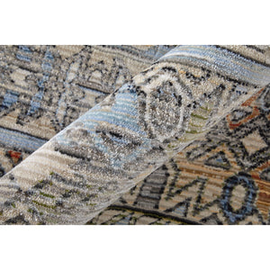 Detail image of Melrose Dark Ivory 8x10 Rug with overlay of product dimensions
