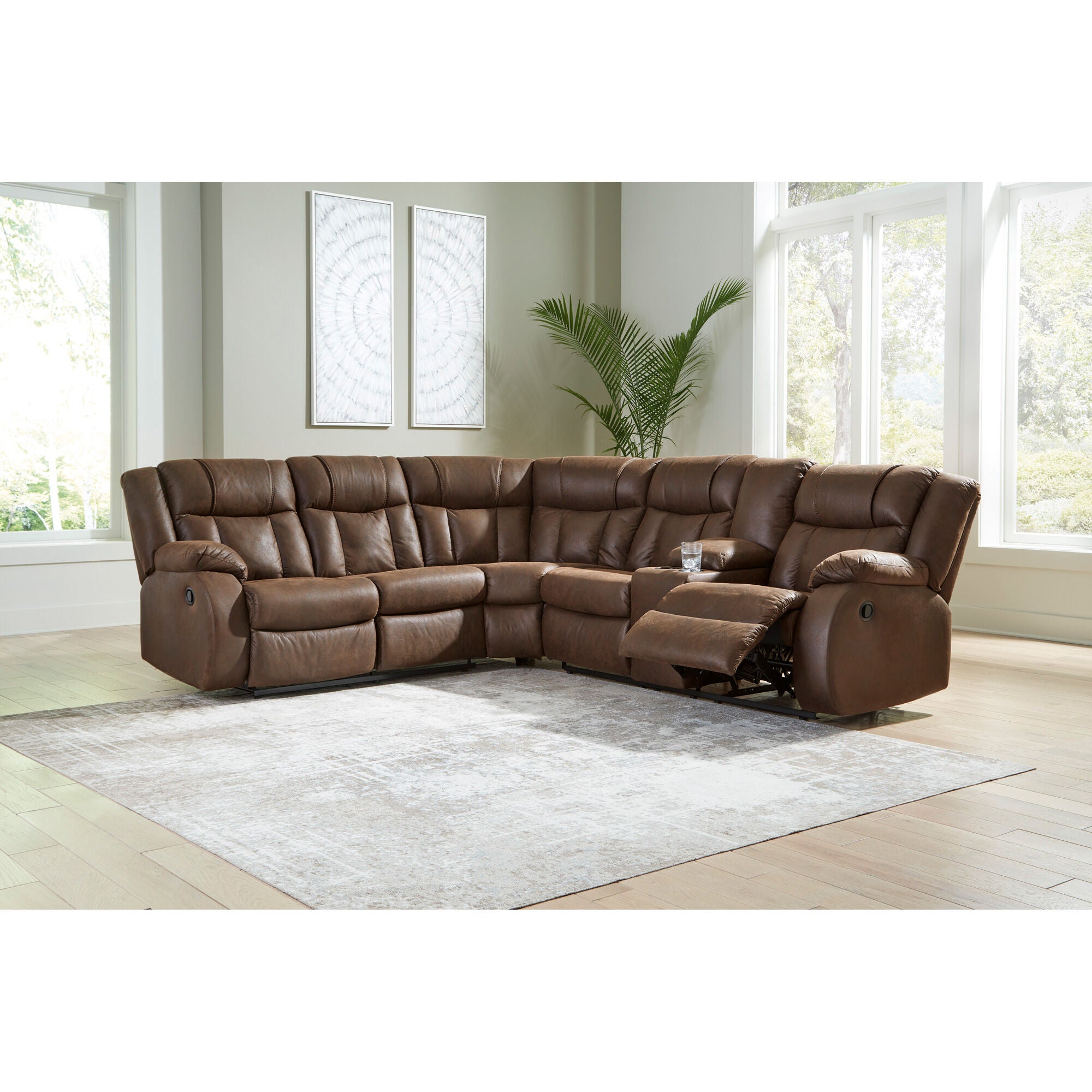 Slumberland leather sectional discount