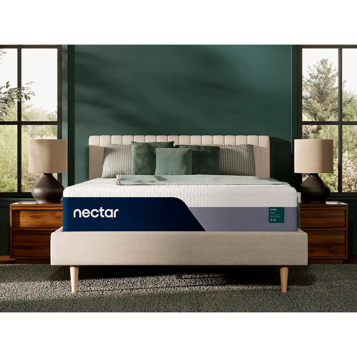 A room setting featuring Nectar Premier California King Mattress