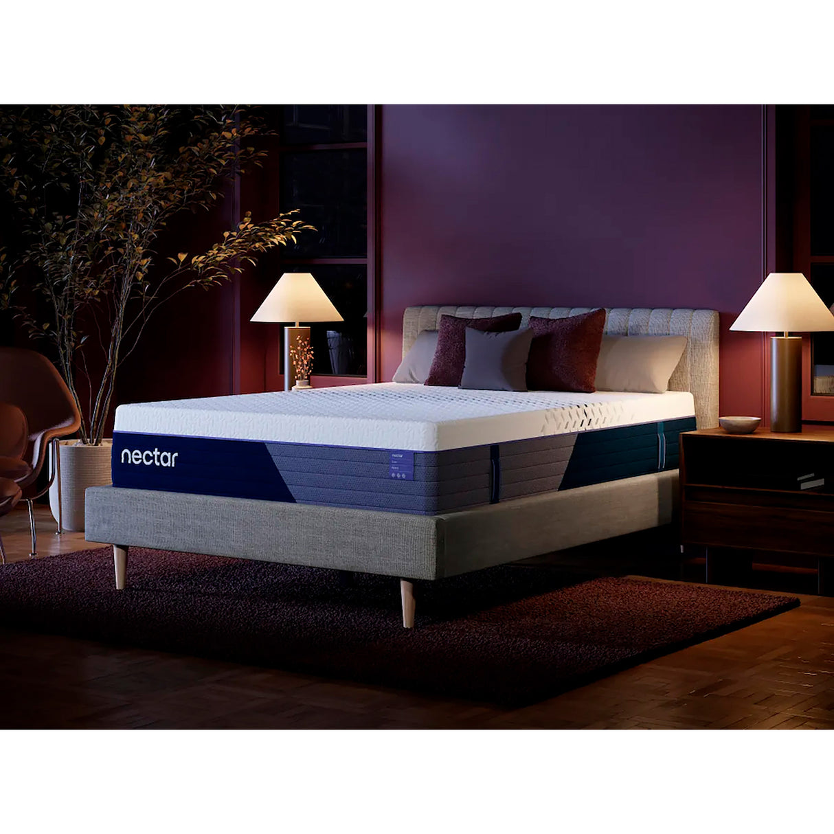 Front right view of Nectar Luxe Hybrid Twin Mattress