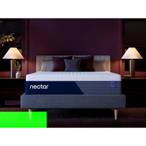 A room setting featuring Nectar Luxe Hybrid Twin Mattress