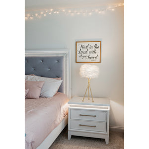 Room setting 9 featuring Harlow Pearl White Lighted Nightstand