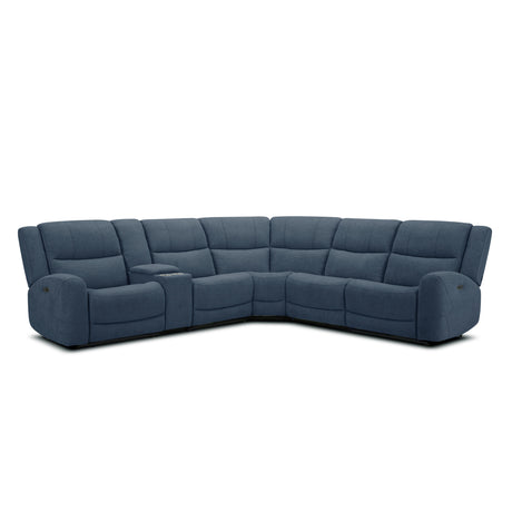 Blue sectional sofa on a white background