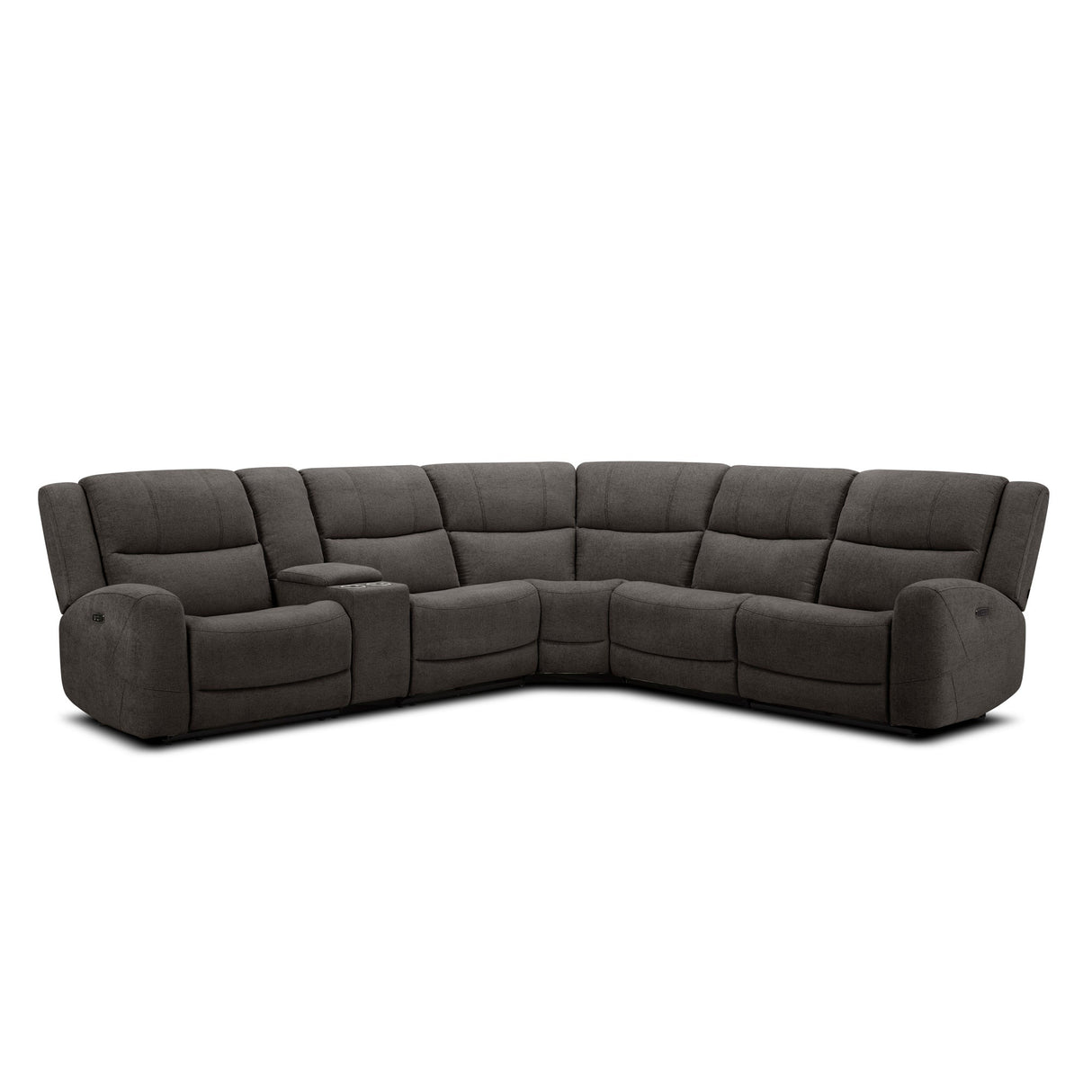 Gray sectional sofa on a white background