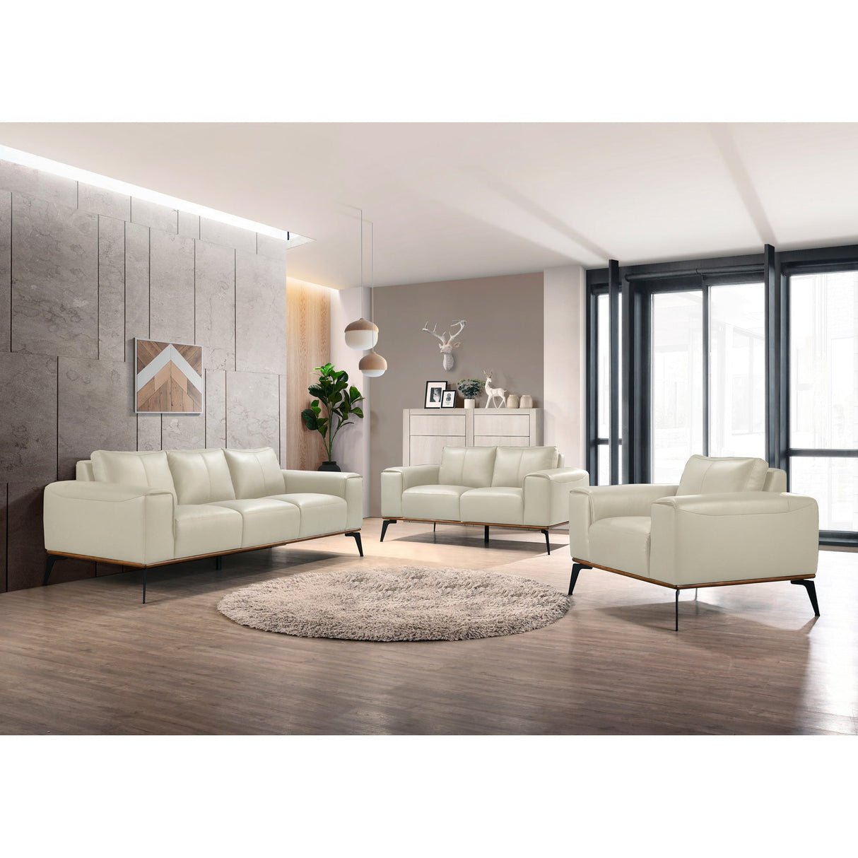 A room setting featuring Medici Cream Sofa