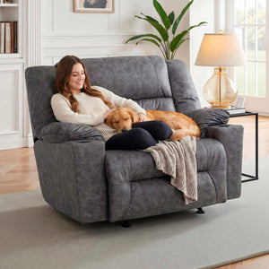 Room setting 2 featuring Brutus Gray Oversized Snuggler Rocking Recliner