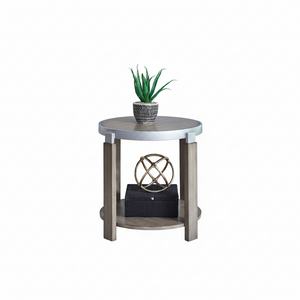Sutton Bleached Sand Round End Table QK1090485